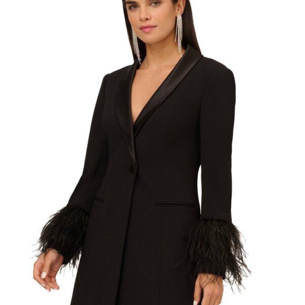 Aidan by Adrianna Papell Women's Knit Crepe Blazer Dress in Black | Size: 18