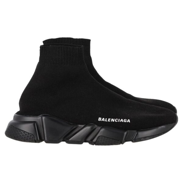 Balenciaga Women's Preloved Speed Trainer Sneakers in Black Polyester | Size: 5