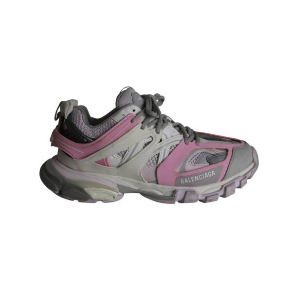 Balenciaga Women's Preloved Track Sneakers in Pink Comb Polyurethane | Size: 8