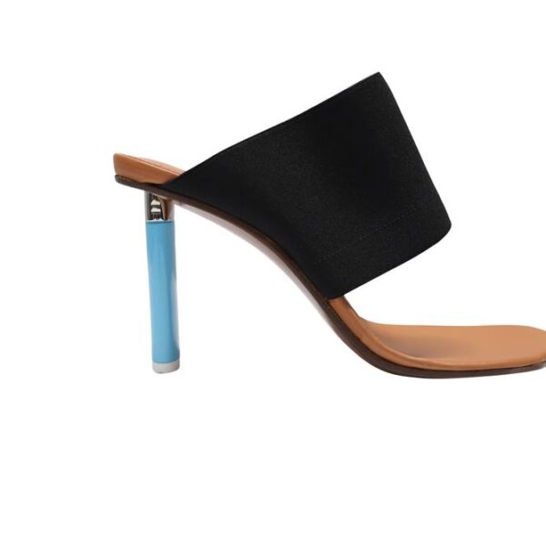 Vetements Women's Preloved Lighter-heel Mules in Black Stretch-canvas | Size: 7