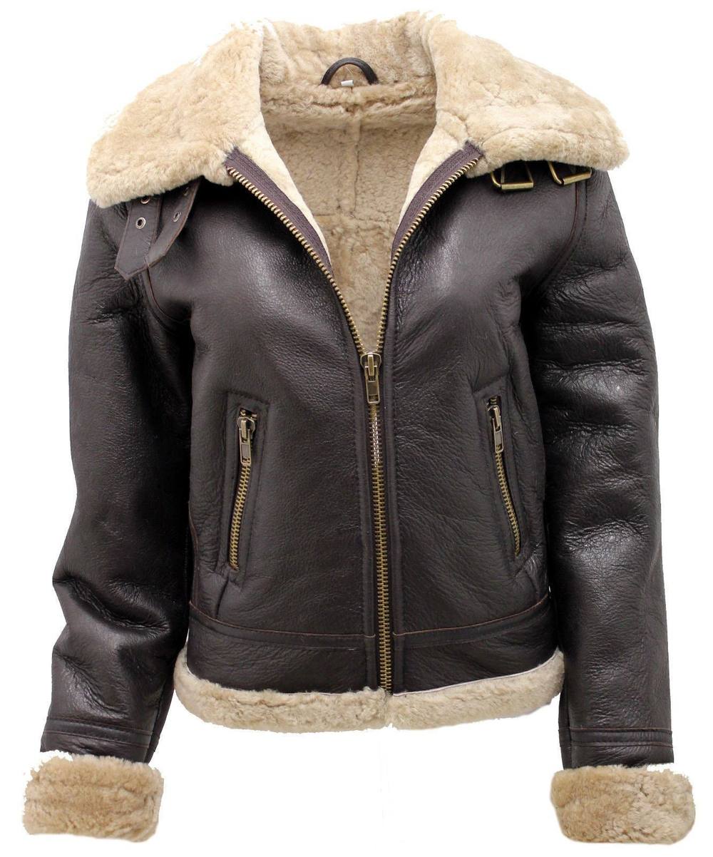 Infinity Leather Women's B3 Sheepskin Leather Flying Jacket-Kayseri in Brown | Size: 22