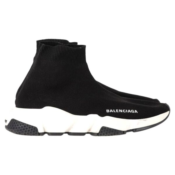 Balenciaga Women's Preloved Speed Sneakers in Black Polyester | Size: 4