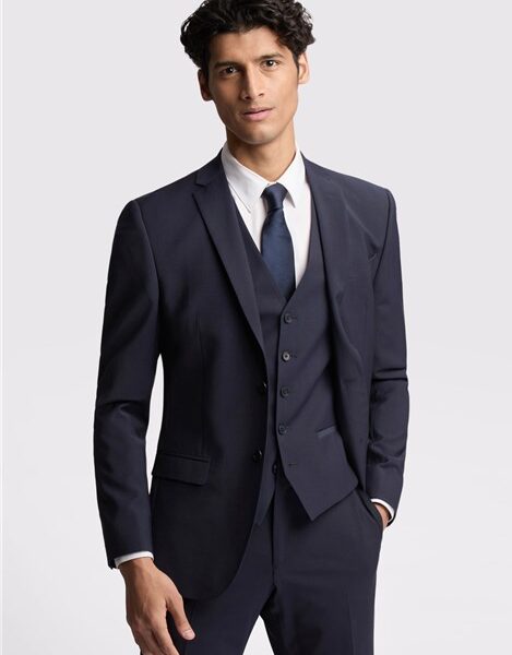 Ted Baker Slim Fit Navy Blue Panama Men's Suit Jacket