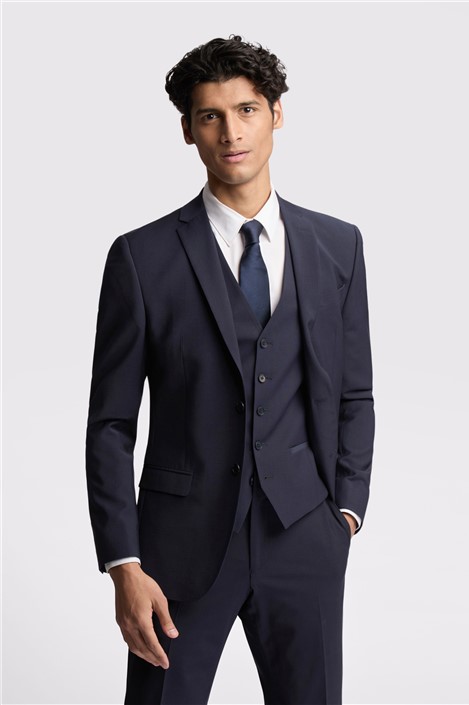 Ted Baker Slim Fit Navy Blue Panama Men's Suit Jacket