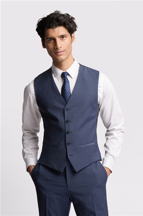 Ted Baker Slim Fit Blue Panama Waistcoat