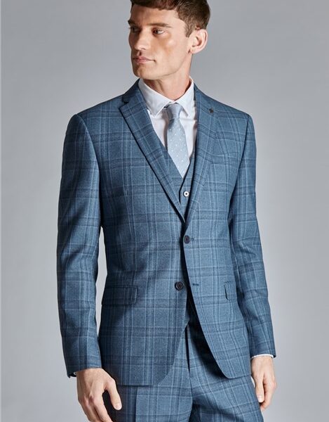 Ted Baker Slim Fit Alder Blue Check Men's Suit Jacket