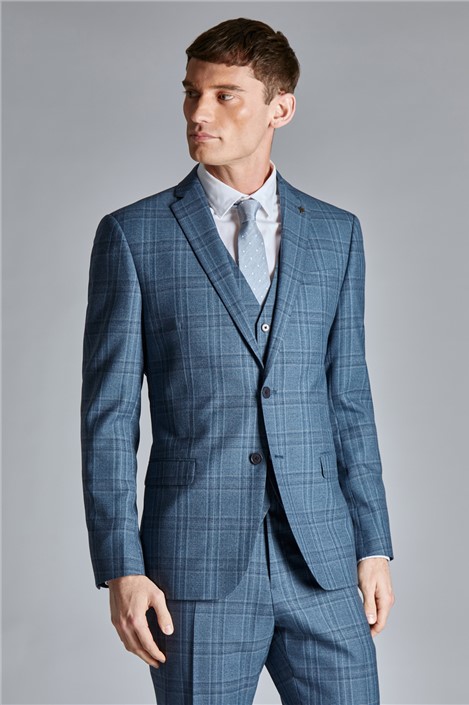 Ted Baker Slim Fit Alder Blue Check Men's Suit Jacket