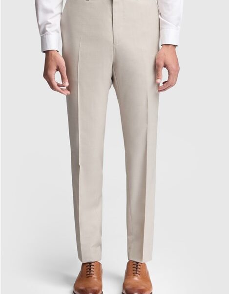 Ted Baker Slim Fit Turner Stone Sharkskin Men's Trousers, Beige