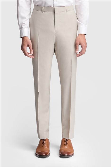 Ted Baker Slim Fit Turner Stone Sharkskin Men's Trousers, Beige