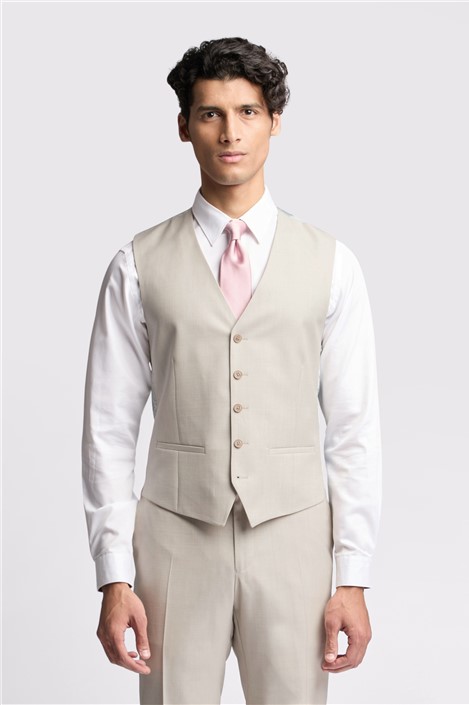Ted Baker Slim Fit Turner Stone Sharkskin Waistcoat