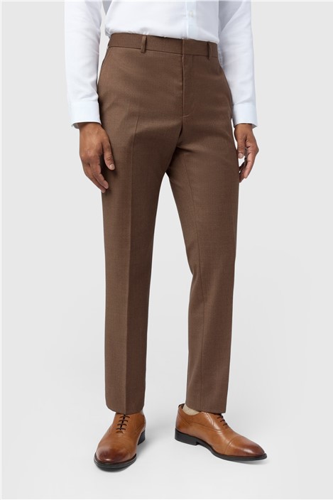 Ted Baker Slim Fit Eliot Sunbaked Flannel Men's Trousers, Brown