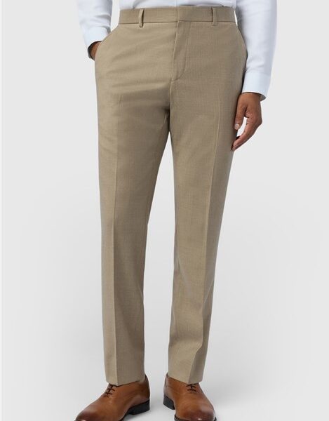 Ted Baker Slim Fit Larkin Oatmeal Flannel Men's Trousers, Beige