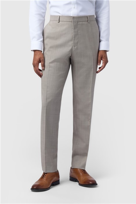 Ted Baker Slim Fit Performance Donne Taupe Check Men's Trousers, Grey