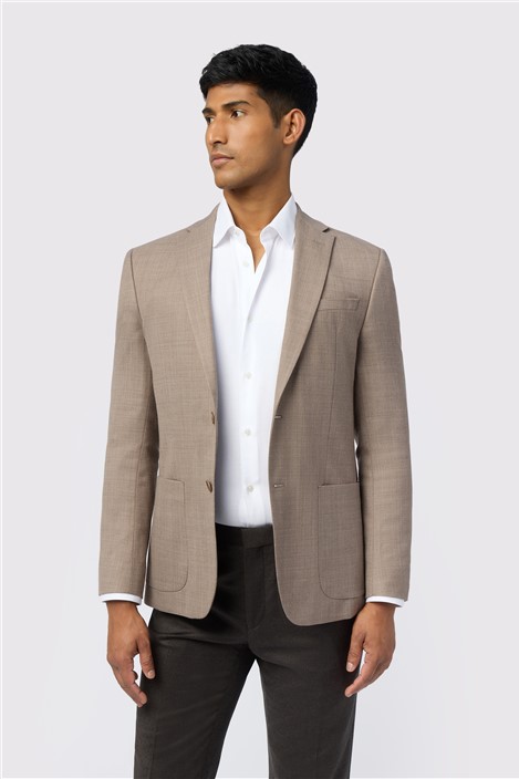 Ted Baker Slim Fit Oram Taupe Structure Mens Blazer - Formal & Casual